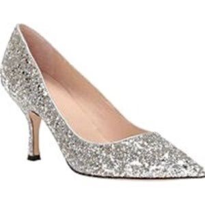 NIB Kate Spade Sonia Silver Glitter Shoes Women 8